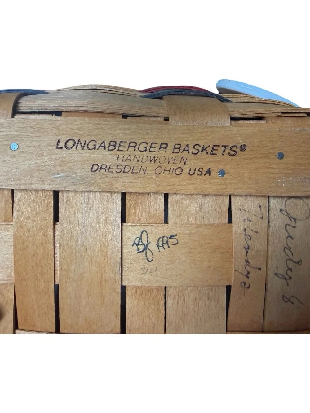 Longaberger All American Basket Lid Liner Protector Tie On Patriotic 1997